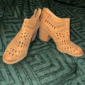 Sofft Brown Cutout Ankle Booties